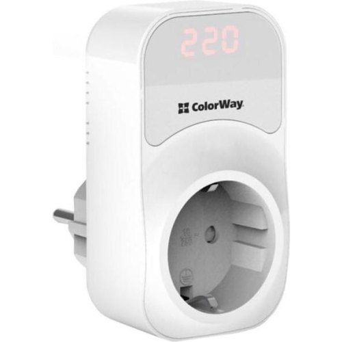 Реле напруги ColorWay (16A/3680W) 150V-210V/230V-280V, DS1, 1 розетка