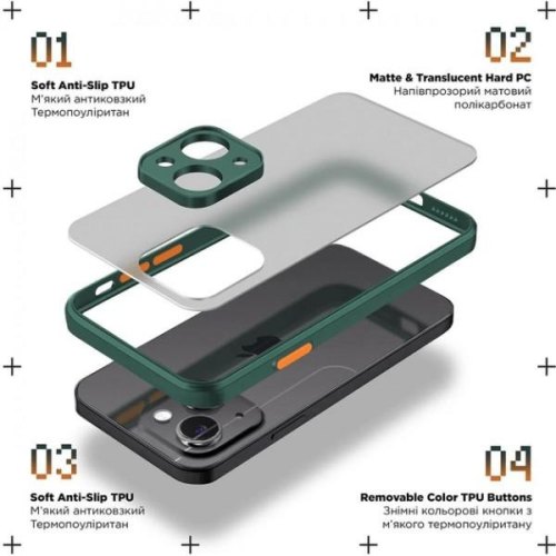 Панель ArmorStandart Frosted Matte для Xiaomi Redmi Note 13 Pro 5G / Poco X6 5G Dark Green (ARM71843)