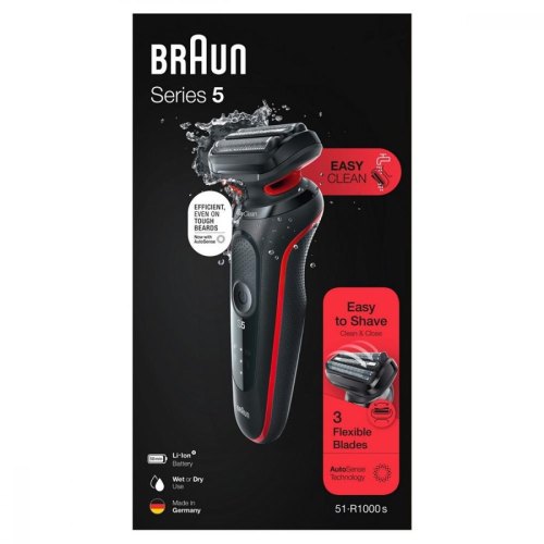 Електробритва Braun Series 5 51-R1000s, Black/Red (81770263)