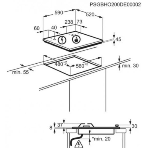 Вбуд. поверхня ELECTROLUX KGG64362K