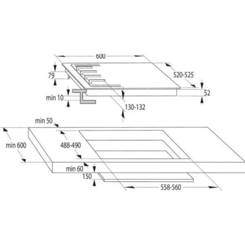 Вбуд. поверхня GORENJE G 640 EW (BG6JA-G0B)