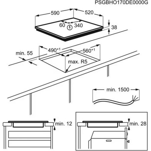 Варильна поверхня електрична Electrolux EHF6240IOK (949492250)