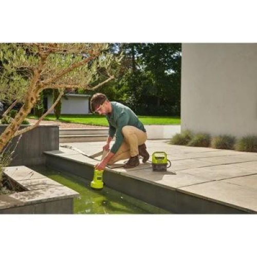 Насос для брудної та чистої води Ryobi RY18SPA-0, 18В ONE+, 4200л/г, вис 8 м, глиб 5 м, штуцер 1, таймер відключення, захист сухого ходу (без АКБ та