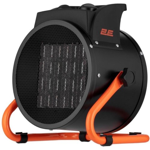 Теплова гармата електрична 2E Ceramic, 3кВт, 30м кв, 280м куб/год, керамічний нагрів. елемент (PTC), чорний