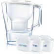 Фільтр-глечик Brita Aluna Memo + 3 картриджа, 2.4л (1.4л очищеної води), білий