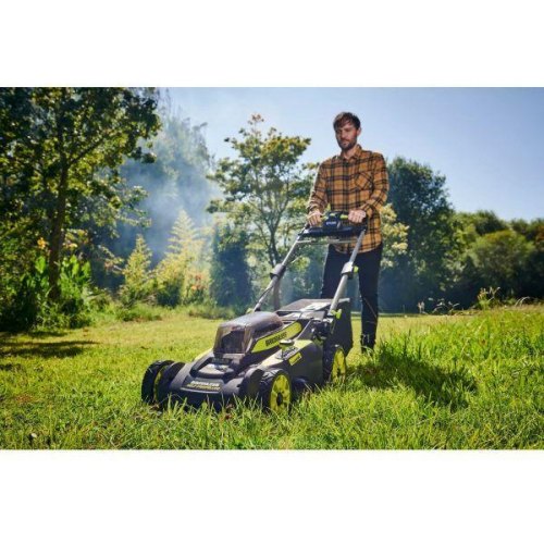 Газонокосарка акумуляторна Ryobi RY36LMX51A-160 самохідна, MAX POWER 36В, 1х6Аг, 51см, 70л, 20-70мм, , мульч-е, LED-фари, безщіткова, до 2000м.кв, 24.