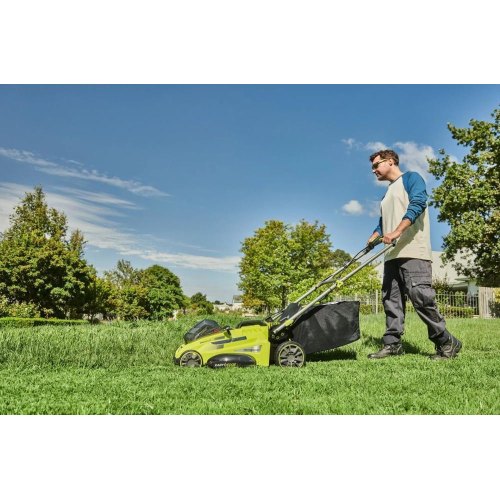 Газонокосарка акумуляторна Ryobi RLM36X46H50PG, MAX POWER 36В, 1х5Аг, 46см, 45л, 20-70мм, з функцією Power-Assist, 17.8кг