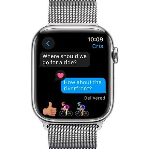 Смарт годинник Apple Watch Series 9 GPS + Cellular 45mm Silver S. Steel Case w. Silver Milanese Loop **