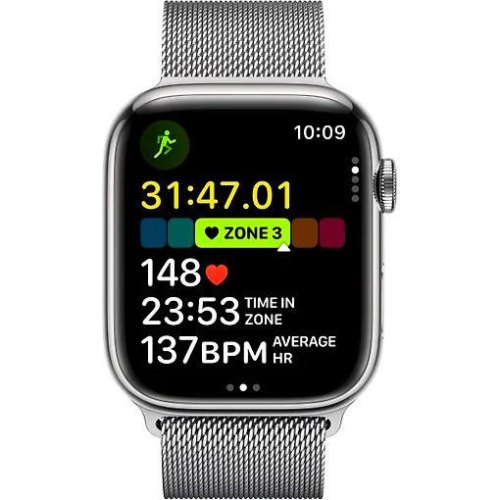 Смарт годинник Apple Watch Series 9 GPS + Cellular 45mm Silver S. Steel Case w. Silver Milanese Loop **