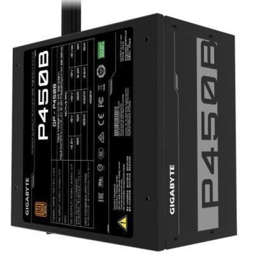 Блок живлення, 450W, Gigabyte, ATX2.3, 120мм, КПД 85%, активна PFC, 150х140х86 (GP-P450B)