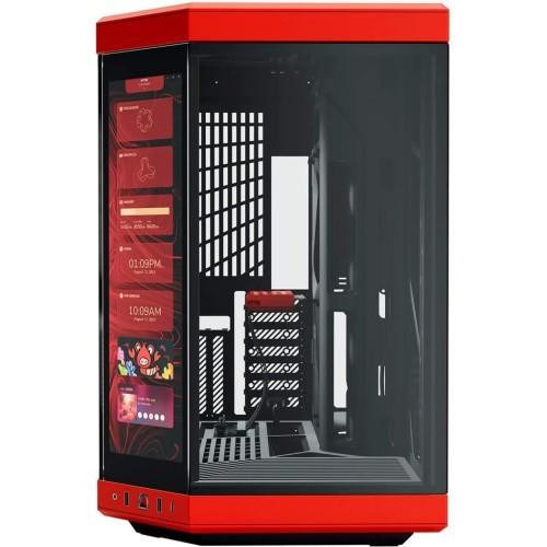 Корпус Hyte Y70 TOUCH Black-Red, Mid-Tower / ATX, Micro-ATX и Mini-ITX PC Case with PCIE 4.0 cable included