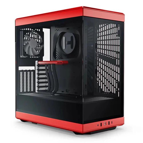 Корпус Hyte Y40 Black-Red, Mid-Tower / ATX, Micro-ATX и Mini-ITX PC Case with PCIE 4.0 cable includ