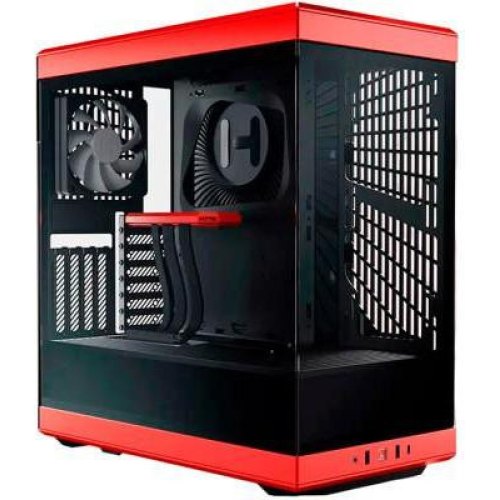 Корпус Hyte Y40 Black-Red, Mid-Tower / ATX, Micro-ATX и Mini-ITX PC Case with PCIE 4.0 cable includ