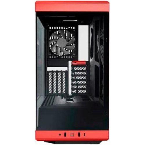 Корпус Hyte Y40 Black-Red, Mid-Tower / ATX, Micro-ATX и Mini-ITX PC Case with PCIE 4.0 cable includ