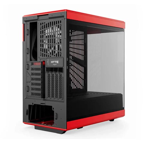 Корпус Hyte Y40 Black-Red, Mid-Tower / ATX, Micro-ATX и Mini-ITX PC Case with PCIE 4.0 cable includ
