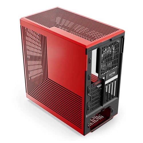 Корпус Hyte Y40 Black-Red, Mid-Tower / ATX, Micro-ATX и Mini-ITX PC Case with PCIE 4.0 cable includ