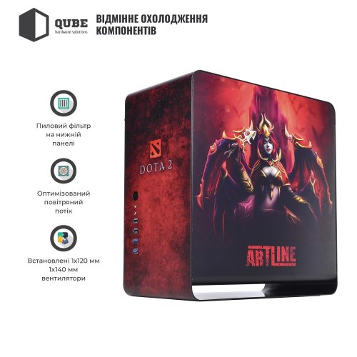 Корпус QUBE EAGLE Aluminum Black Printed Dota 2 red (QBX3M_WBNU3PD2R)