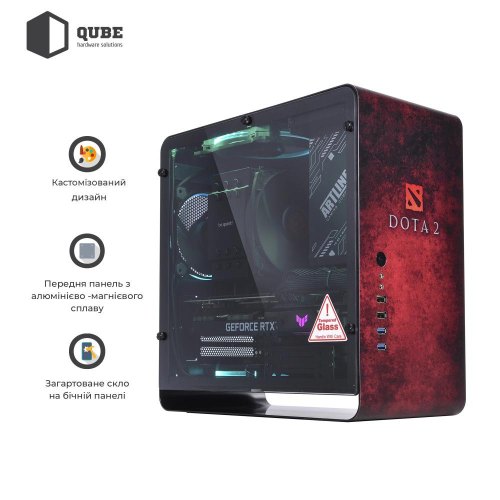 Корпус QUBE EAGLE Aluminum Black Printed Dota 2 red (QBX3M_WBNU3PD2R)