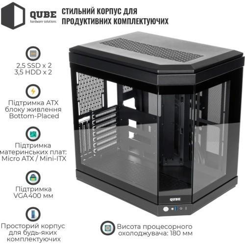 Корпус QUBE F-TANK Black (FTANK_F1BU3)