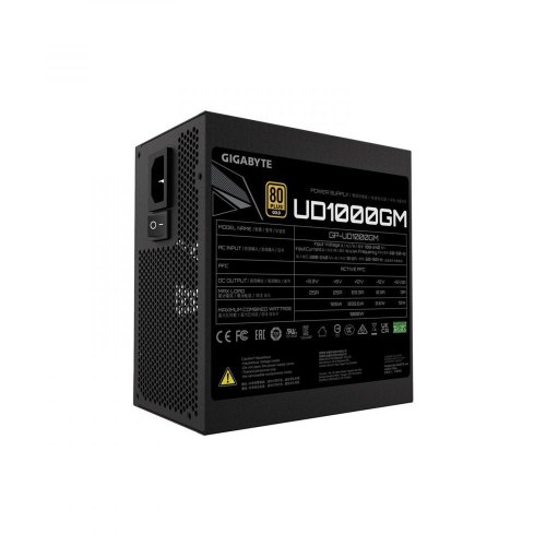 Блок живлення, 1000W, Gigabyte ATX2.3, 120мм, КПД 90%, активна PFC,  140x150x86 (GP-UD1000GM)
