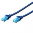 Патч-корд CAT 5e U-UTP, Cu, PVC AWG 26/7, довжина 1 м, колір синій DK-1511-010/B DIGITUS by ASSMANN