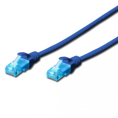 Патч-корд CAT 5e U-UTP, Cu, PVC AWG 26/7, довжина 1 м, колір синій DK-1511-010/B DIGITUS by ASSMANN