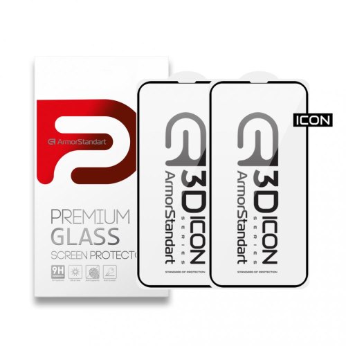 Набір захисних стекол ArmorStandart Icon 3D для iPhone 14/13/13 Pro Black 2шт (ARM62764)