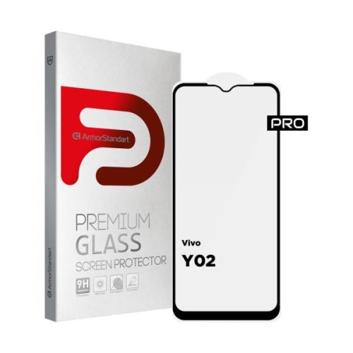 Захисне скло ArmorStandart Pro для Vivo Y02 Black (ARM66005)