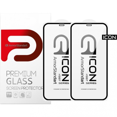 Набір захисних стекол ArmorStandart Icon 3D для iPhone 12 Pro Max Black 2шт (ARM59890)