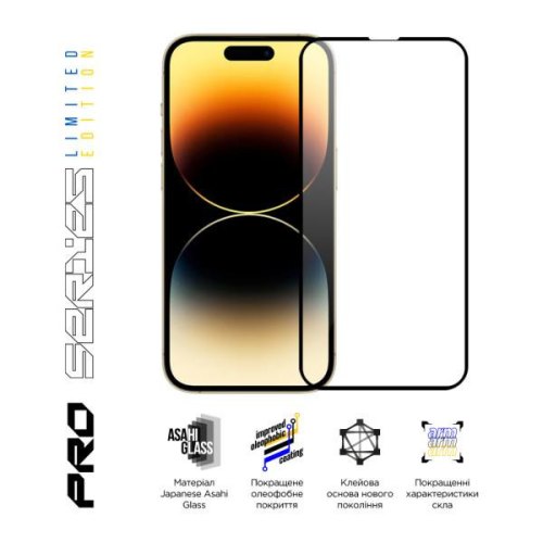 Захисне скло ArmorStandart Pro 3D LE для Apple iPhone 14 Pro Black (ARM65658)