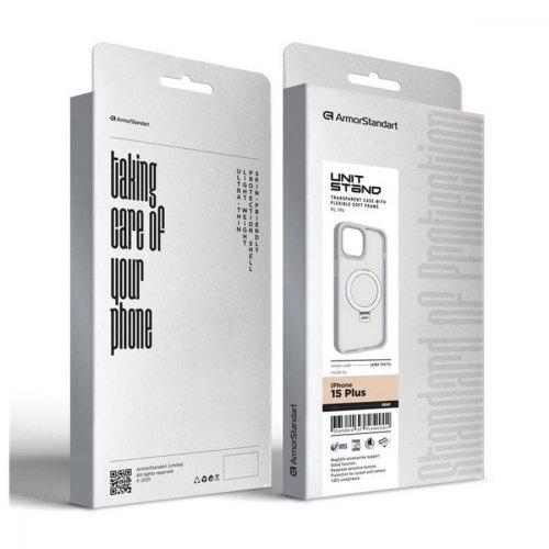 Чохол-накладка ArmorStandart Unit Stand для Apple iPhone 15 Plus Grey (ARM70575)