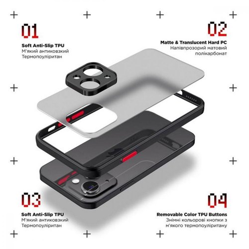 Чохол-накладка ArmorStandart Frosted Matte для Xiaomi Redmi A2 Black (ARM66741)