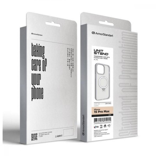 Чохол-накладка ArmorStandart Unit Stand для Apple iPhone 15 Pro Max Grey (ARM70583)