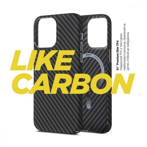 Чохол-накладка ArmorStandart LikeCarbon MagCase для Apple iPhone 15 Pro Black (ARM69290)