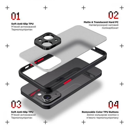 Чохол-накладка ArmorStandart Frosted Matte для OPPO A78 4G Black (ARM72406)