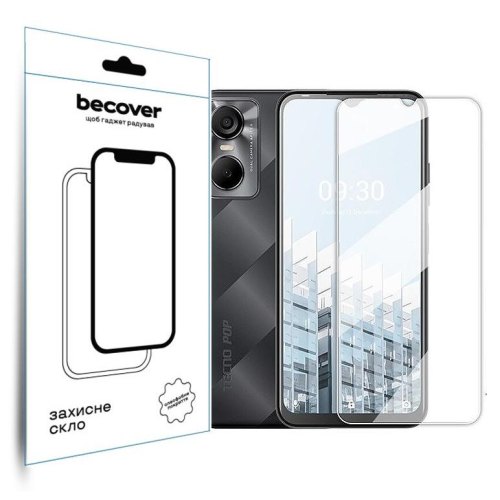 Захисне скло BeCover для Tecno Pop 6 Pro (BE8) 3D Crystal Clear Glass (708555)