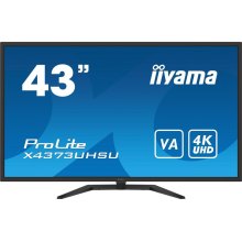 Монітор iiyama 42,5 16:9 VA UHD РК монітор, 3 мс, 60 Гц, PiP/PbP , 2xHDMI, 1xDP, 1xmDP, 1xDP out, 2xUSB 3.0, 2xUSB  X4373UHSU-B1
