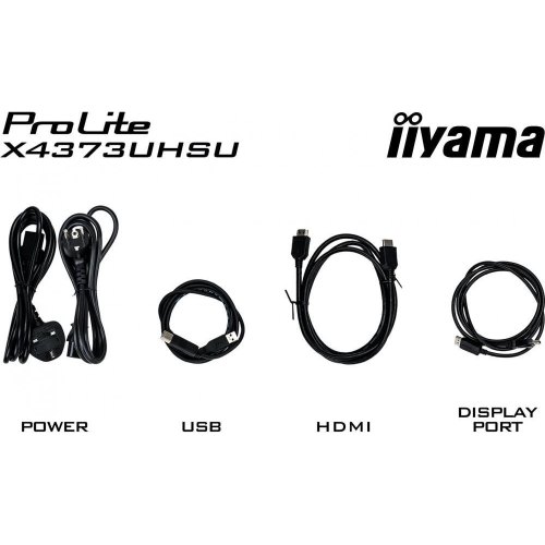 Монітор iiyama 42,5 16:9 VA UHD РК монітор, 3 мс, 60 Гц, PiP/PbP , 2xHDMI, 1xDP, 1xmDP, 1xDP out, 2xUSB 3.0, 2xUSB  X4373UHSU-B1