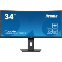 Монітор iiyama 34 21:9 VA вигнутий РК, 3440х1440, 120 Гц, 0,4 мс, FreeSync, 1xHDMI/1xDP/1xUSB Type C XCB3494WQSN-B5