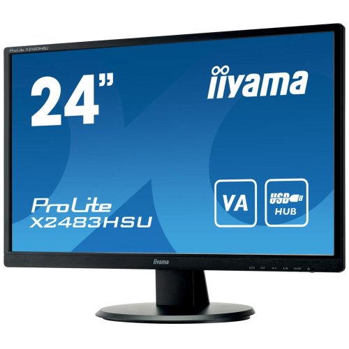 Монітор iiyama ProLite 23.8 16:9 VA РК, 1920х1080, 75 Гц, 4 мс, 1xHDMI/1xDP 1.2/2xUSB 2.0, SP (2 Вт+2 Вт)  X2483HSU-B5