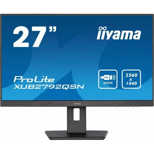 Монітор iiyama 27 16:9 IPS РК монітор, 2560х1440, 4 мс, 75 Гц, 1 xHDMI/1xDP/1xUSB Type C (до 65 Вт)/DP out/2xUSB 3. XUB2792QSN-B5