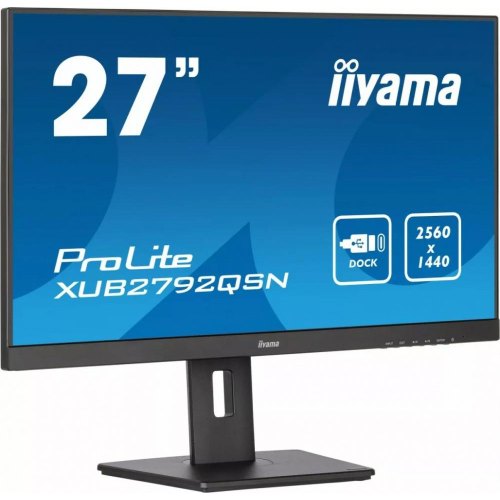 Монітор iiyama 27 16:9 IPS РК монітор, 2560х1440, 4 мс, 75 Гц, 1 xHDMI/1xDP/1xUSB Type C (до 65 Вт)/DP out/2xUSB 3. XUB2792QSN-B5