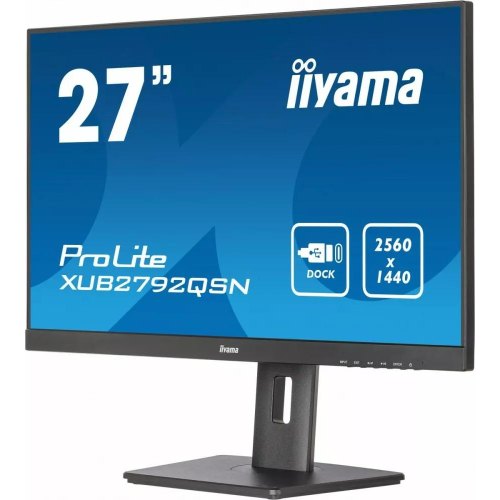 Монітор iiyama 27 16:9 IPS РК монітор, 2560х1440, 4 мс, 75 Гц, 1 xHDMI/1xDP/1xUSB Type C (до 65 Вт)/DP out/2xUSB 3. XUB2792QSN-B5