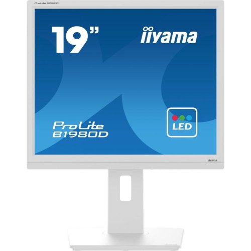 Монітор iiyama 19 5:4 TN РК монітор, 1280х1024, 60 Гц, 5 мс, 1xV GA/1xDVI, HAS, білий корпус  B1980D-W5