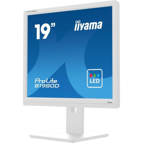 Монітор iiyama 19 5:4 TN РК монітор, 1280х1024, 60 Гц, 5 мс, 1xV GA/1xDVI, HAS, білий корпус  B1980D-W5
