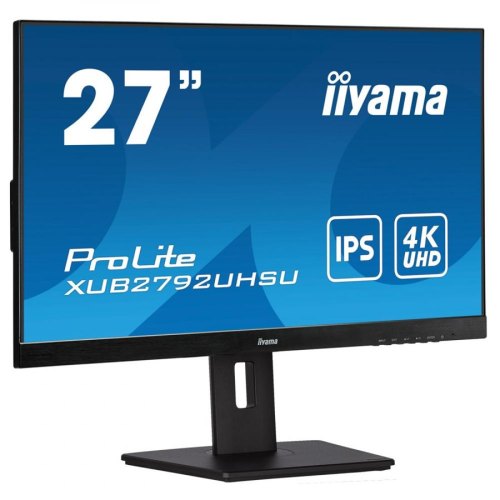 Монітор iiyama 27 16:9  IPS РК, 3840х2160, 4мс, PIP/PBP, 1xDVI-DL/1xHDMI/1xDisplayPort/2xUSB 3.0, SP 2x2В XUB2792UHSU-B5