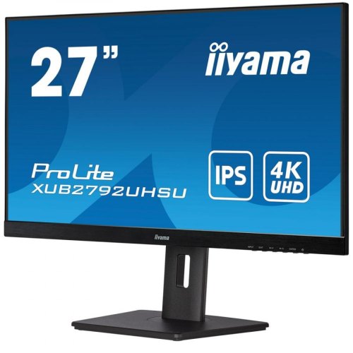 Монітор iiyama 27 16:9  IPS РК, 3840х2160, 4мс, PIP/PBP, 1xDVI-DL/1xHDMI/1xDisplayPort/2xUSB 3.0, SP 2x2В XUB2792UHSU-B5