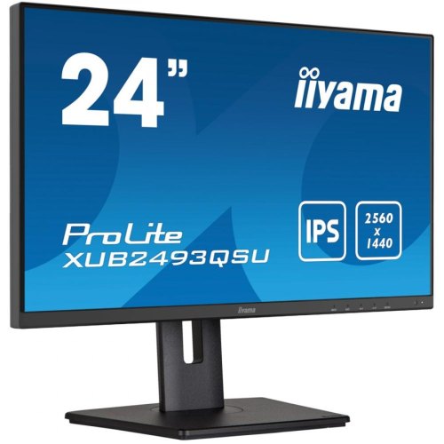 Монітор iiyama 23.8 16:9  IPS РК монітор, 2560х1440, 4 мс, 1xHDM I/1xDisplayPort/3xUSB 3.0, SP 2x2Вт, HAS XUB2493QSU-B5