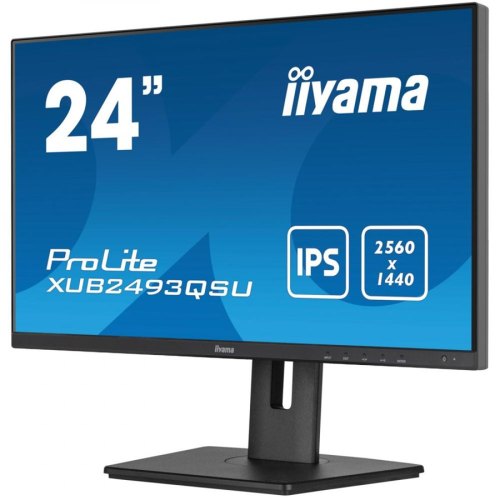 Монітор iiyama 23.8 16:9  IPS РК монітор, 2560х1440, 4 мс, 1xHDM I/1xDisplayPort/3xUSB 3.0, SP 2x2Вт, HAS XUB2493QSU-B5