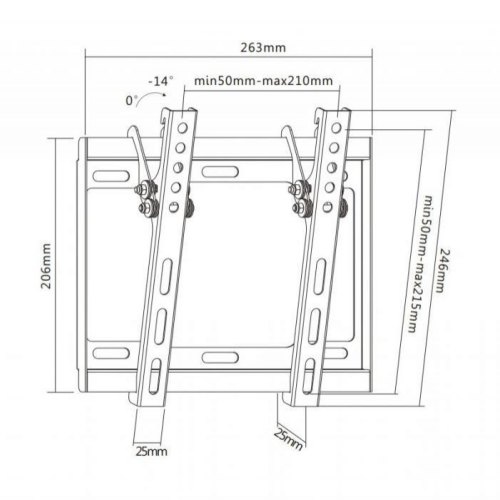 Кріплення настінне ITECH PB2T 19-42 VESA max 200 x 200, 50 кг